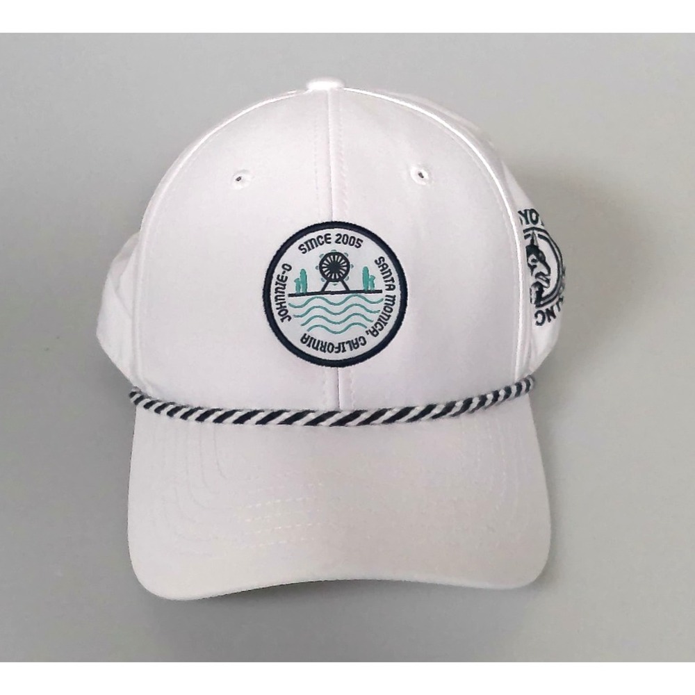 Johnnie-O Rope Golf Hat Coyote Crossing Santa Monica CA White Adjustable Cap